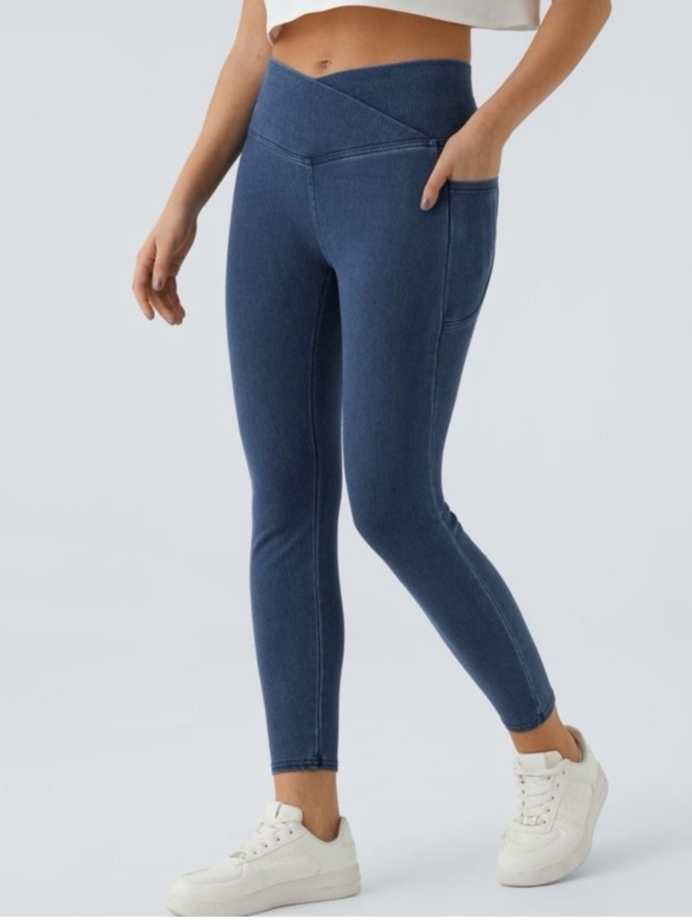 Halara High-Rise Blue Women’s Jegging with Side Pocket